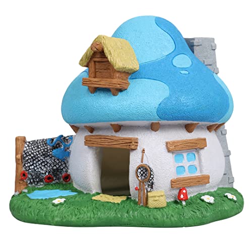 Smurfs AquaDella Aqua Della, Die Schlümpfe Fischerhausfigur 13,4 x 9,8 x 11 cm, sehr detailliert und aus Polyesterharz gefertigt, ungiftig und pH-neutral, für Süß- und Meerwasseraquarien von Smurfs AquaDella