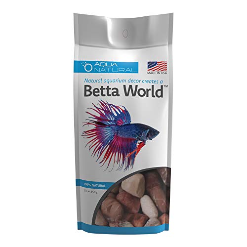 AquaNatural Betta World – Rose Cream 0,5 kg, Kies/Steine/Substrat für Aquarien, Rot und Weiß von Aqua Natural