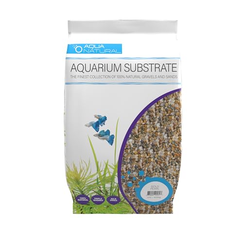 Aqua Natural Gold Pearl Kiessubstrat für Aquarien, Terrarien und Vivarien, 4,5 kg, 2-4 mm von Aqua Natural