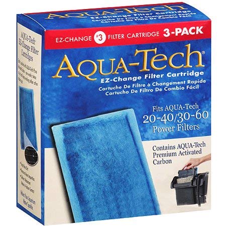 Aqua-Tech EZ-Change #3 Aktivkohlefilterkartuschen, Aquariumzubehör für 20-40/30-60 Gallon Aquarium-Stromfilter, 3 Stück von Aqua-Tech