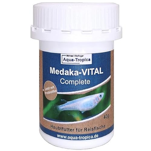 Aqua-Tropica Medaka-VITAL Complete 40g - Spezial Hauptfutter für Medaka Fischfutter in Granulatform für alle Reisfische, ausgewogene Mischung für gesunde Fische und klares Wasser. von Aqua-Tropica VITAL