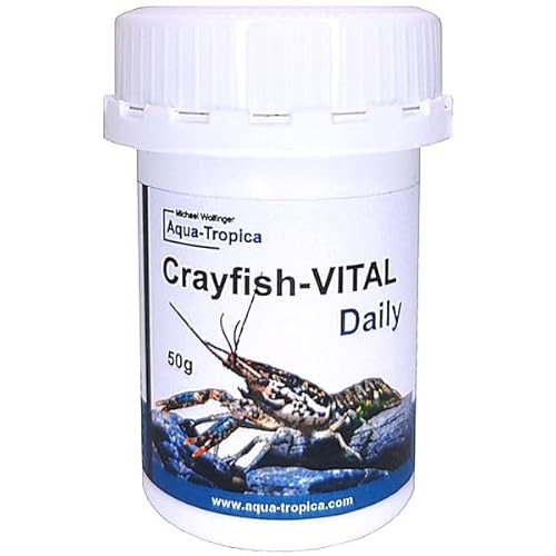 Aqua-Tropica Crayfish-VITAL Daily - Premium Krebsfutter für Flusskrebse der Gattungen Procambarus, Cambarus, Astacus und Cherax Krebse aus Australien - Körnung 7 mm - 50g von Aqua-Tropica