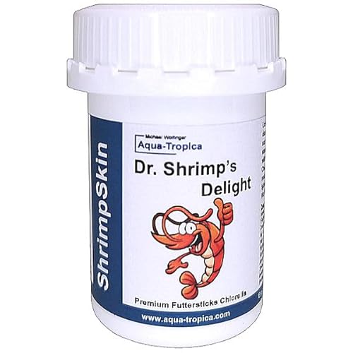 Dr. Shrimp Delight - ShrimpSkin 40g - Premium Garnelen Futter, Pelletfutter zur Unterstützung Dere Häutung und der Regeneration des Exoskelett - Als Leckerli oder für zwischendurch von Aqua-Tropica