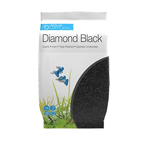 AquaNatural Diamond Black Quartz 4,5 kg Premium Kies und Substrat für Aquarien, Aquarien und Terrarien, 2-4 mm von Aqua Natural