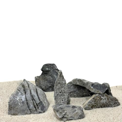 AquaOne Aquarium Deko Mini Landschaft Seiryu Steine Hardscape | Fertiges Layout | Gestein für Aquascaping | Pagode Dekoration Unterwasserlandschaft von AquaOne