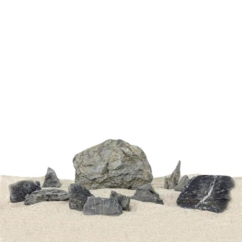 AquaOne Aquarium Deko Mini Landschaft Seiryu Steine Hardscape | Fertiges Layout | Gestein für Aquascaping | Pagode Dekoration Unterwasserlandschaft von AquaOne