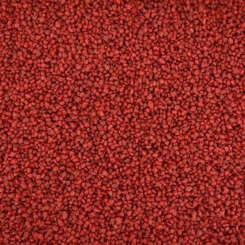 AquaOne Aquarium Kies 20 kg Bodengrund rot 2-3 mm I Aquariumkies Premium Qualität I Quarzkies abgerundete Körnung I Aquariumkies Deko Aquascaping Dekoration von AquaOne