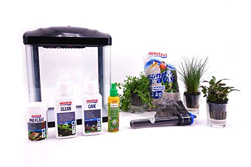 AquaOne Hr-230 schwarz inklusive Dekoration Nano Aquarium Komplettaquarium Filteranlage Nanoaquarium Set Filter Beleuchtung von AquaOne