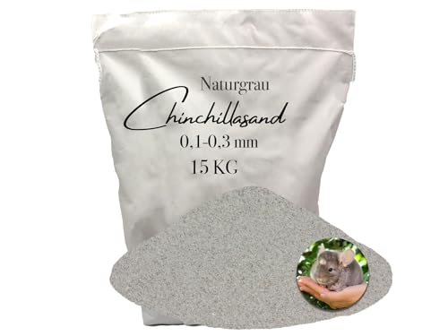 15 kg Chinchillasand Badesand 0,1-0,3 mm hocherhitzt keimfrei samtweich hellgrau umweltfreundlich papierverpackt von Aquagran