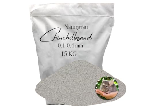 15 kg Chinchillasand Badesand 0,1-0,4 mm hocherhitzt keimfrei samtweich hellgrau umweltfreundlich papierverpackt von Aquagran