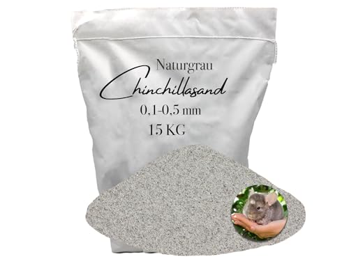 15 kg Chinchillasand Badesand 0,1-0,5 mm hocherhitzt keimfrei samtweich hellgrau umweltfreundlich papierverpackt von Aquagran