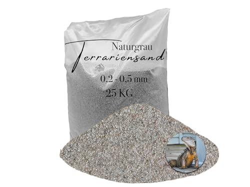 25 kg Terrarien Sand Terrarium Sand Terrarienkies hellgrau 0,2-0,5 mm von Aquagran