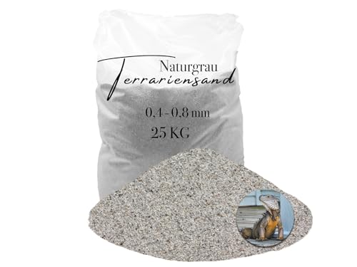 25 kg Terrarien Sand Terrarium Sand Terrarienkies hellgrau 0,4-0,8 mm von Aquagran