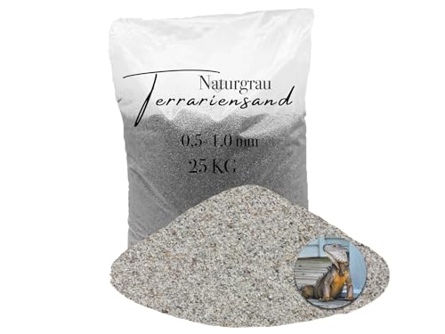 25 kg Terrarien Sand Terrarium Sand Terrarienkies hellgrau 0,5-1,0 mm von Aquagran