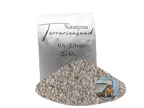 25 kg Terrarien Sand Terrarium Sand Terrarienkies hellgrau 0,6-2,0 mm von Aquagran