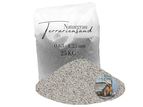 25 kg Terrarien Sand Terrarium Sand Terrarienkies hellgrau 0,63-1,25 mm von Aquagran