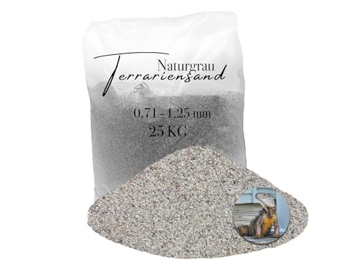 25 kg Terrarien Sand Terrarium Sand Terrarienkies hellgrau 0,71-1,25 mm von Aquagran