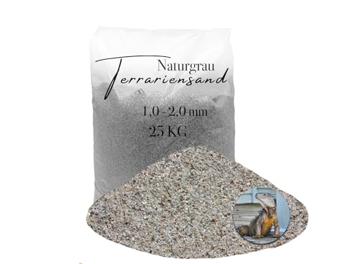 25 kg Terrarien Sand Terrarium Sand Terrarienkies hellgrau 1,0-2,0 mm von Aquagran