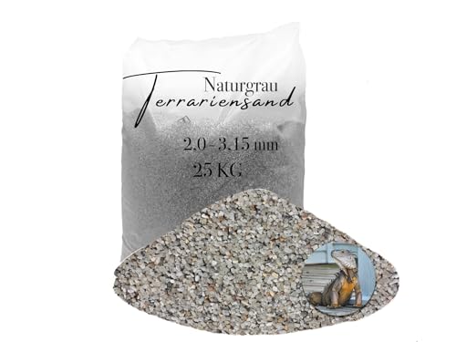 25 kg Terrarien Sand Terrarium Sand Terrarienkies hellgrau 2,0-3,15 mm von Aquagran