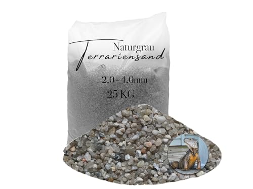 25 kg Terrarien Sand Terrarium Sand Terrarienkies hellgrau 2,0-4,0 mm von Aquagran