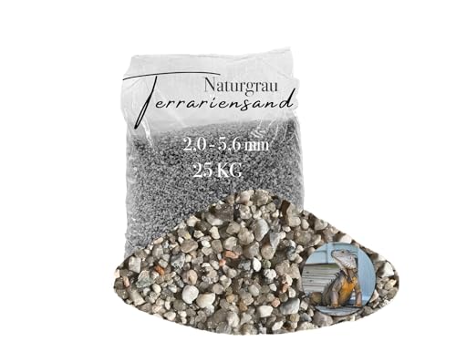 25 kg Terrarien Sand Terrarium Sand Terrarienkies hellgrau 2,0-5,6 mm von Aquagran