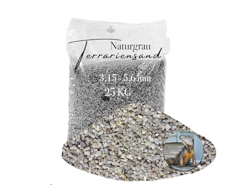 25 kg Terrarien Sand Terrarium Sand Terrarienkies hellgrau 3,15-5,6 mm von Aquagran