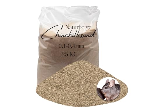 Aquagran Chinchilla Sand 25 kg Beiger 0,1-0,4 mm Badesand Sandbad hocherhitzt keimfrei samtweich von Aquagran