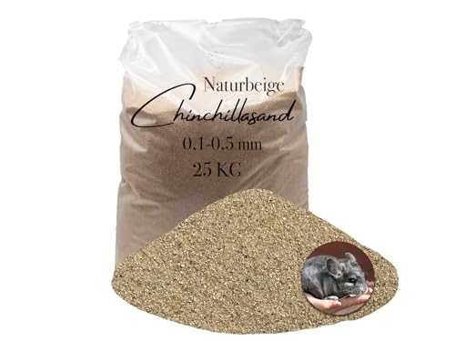 Aquagran Chinchilla Sand 25 kg Beiger 0,1-0,5 mm Badesand Sandbad hocherhitzt keimfrei samtweich von Aquagran