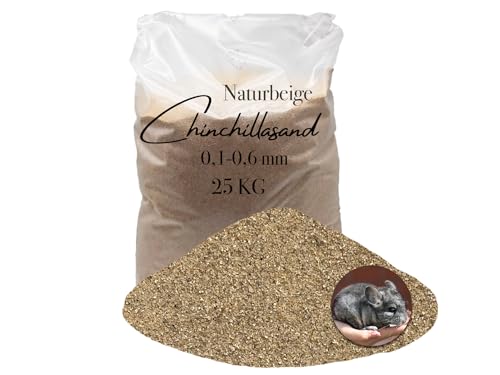 Aquagran Chinchilla Sand 25 kg Beiger 0,1-0,6 mm Badesand Sandbad hocherhitzt keimfrei samtweich von Aquagran