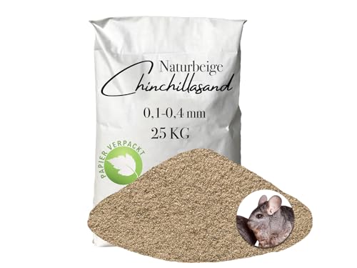 Aquagran Chinchilla Sand 25 kg Beiger Badesand Sandbad hocherhitzt 0,1-0,4 mm keimfrei samtweich von Aquagran