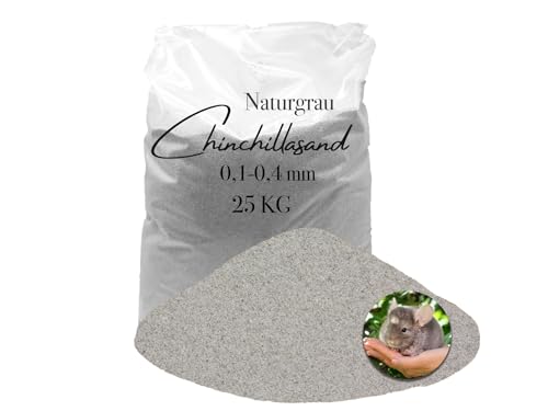 Aquagran Chinchilla Sand 25 kg hellgrauer 0,1-0,4 mm Badesand Sandbad hocherhitzt keimfrei samtweich von Aquagran