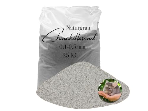 Aquagran Chinchilla Sand 25 kg hellgrauer 0,1-0,5 mm Badesand Sandbad hocherhitzt keimfrei samtweich von Aquagran