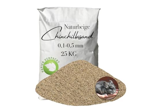 Aquagran Chinchilla Sand Beiger 0,1-0,5 mm Badesand Sandbad hocherhitzt keimfrei 25 kg samtweich von Aquagran