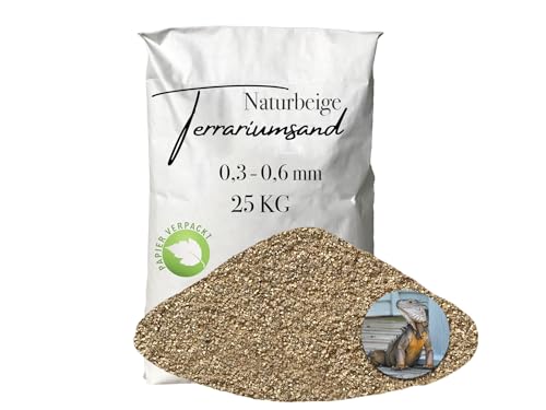 Aquagran Terrariensand Terrariumsand Terrarienkies 0,3-0,6 mm beige ocker 25 kg von Aquagran