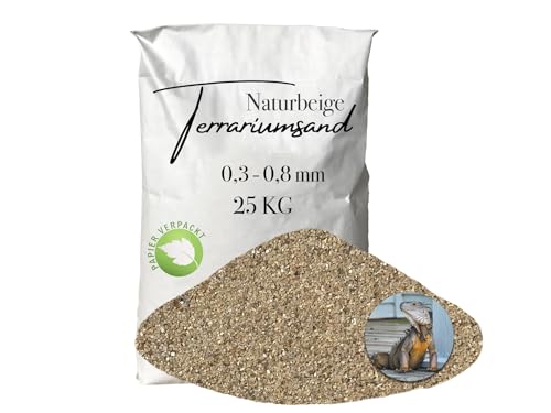 Aquagran Terrariensand Terrariumsand Terrarienkies 0,3-0,8 mm beige Ocker 25 kg von Aquagran