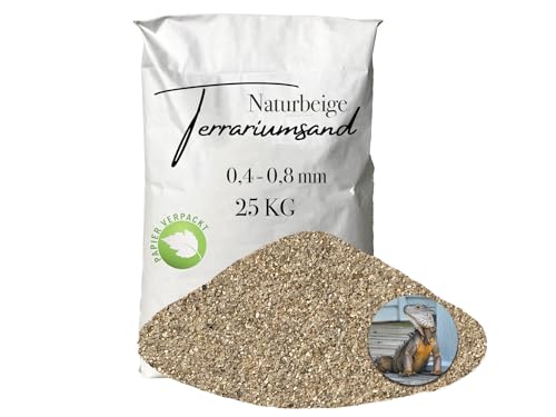 Aquagran Terrariensand Terrariumsand Terrarienkies 0,4-0,8 mm beige ocker 25 kg von Aquagran