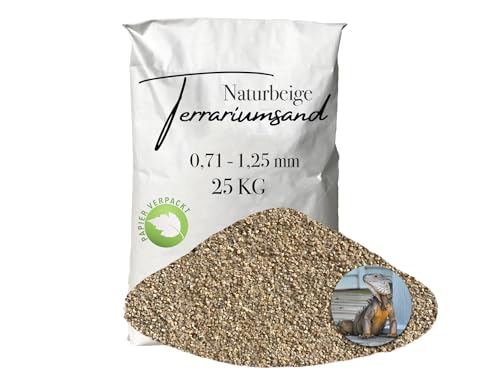 Aquagran Terrariensand Terrariumsand Terrarienkies 0,71-1,25 mm beige Ocker 25 kg von Aquagran