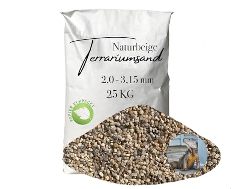 Aquagran Terrariensand Terrariumsand Terrarienkies 2,0-3,15 mm beige ocker 25 kg von Aquagran