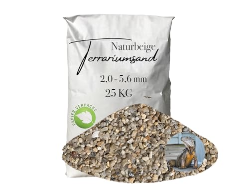 Aquagran Terrariensand Terrariumsand Terrarienkies 2,0-5,6 mm beige ocker 25 kg von Aquagran