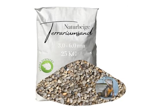 Aquagran Terrariensand Terrariumsand Terrarienkies 3,0-6,0 mm beige Ocker 25 kg von Aquagran