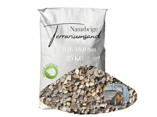 Aquagran Terrariensand Terrariumsand Terrarienkies 8,0-16,0 mm beige ocker 25 kg von Aquagran