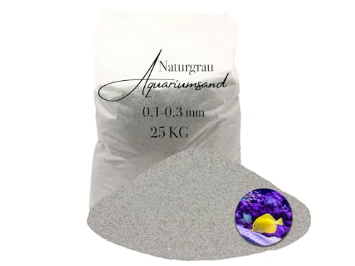 Aquariumsand Aquariumkies 25 kg 0,1-0,3 mm hellgrau gewaschen kantengerundet Quarzsand von Aquagran