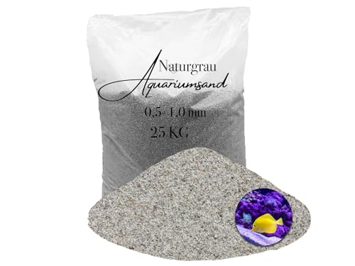 Aquariumsand Aquariumkies 25 kg 0,5-1,0 mm hellgrau gewaschen kantengerundet Quarzsand von Aquagran