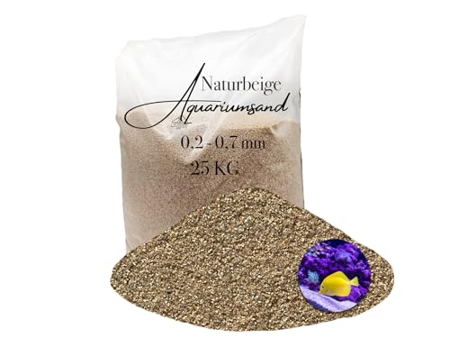 Aquariumsand Aquariumkies beige im 25 kg Sack, kantengerundet, gewaschen, ungefärbt 0,2-0,7 mm von Aquagran