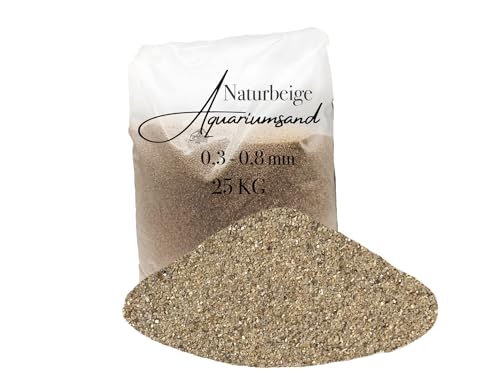 Aquariumsand Aquariumkies beige im 25 kg Sack, kantengerundet, gewaschen, ungefärbt 0,3-0,8 mm von Aquagran