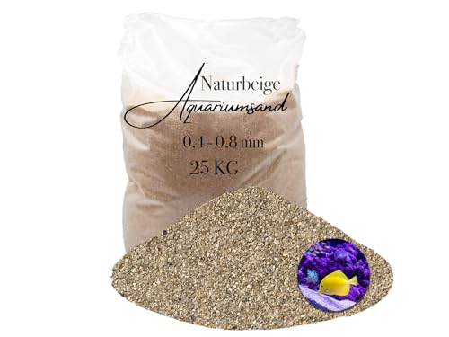 Aquariumsand Aquariumkies beige im 25 kg Sack, kantengerundet, gewaschen, ungefärbt 0,4-0,8 mm von Aquagran