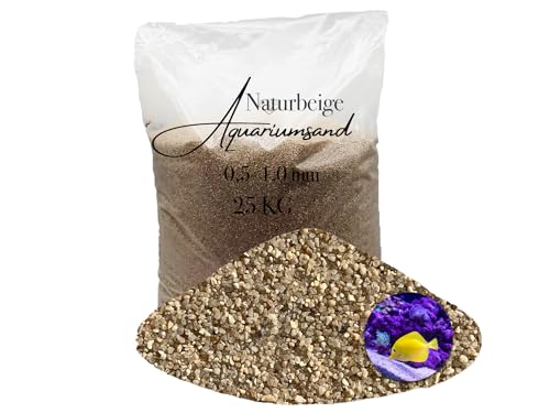 Aquariumsand Aquariumkies beige im 25 kg Sack, kantengerundet, gewaschen, ungefärbt 0,5-1,0 mm von Aquagran