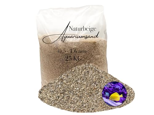 Aquariumsand Aquariumkies beige im 25 kg Sack, kantengerundet, gewaschen, ungefärbt 0,5-1,6 mm von Aquagran