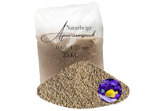 Aquariumsand Aquariumkies beige im 25 kg Sack, kantengerundet, gewaschen, ungefärbt 0,63-1,25 mm von Aquagran