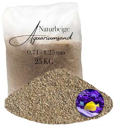 Aquariumsand Aquariumkies beige im 25 kg Sack, kantengerundet, gewaschen, ungefärbt 0,71-1,25 mm von Aquagran